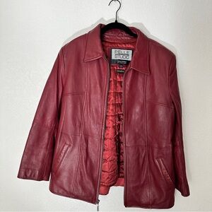 Vintage Wilsons Red Leather Thinsulate Jacket Size Large